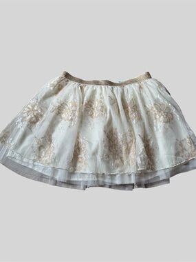 New Girl’s Shimmery Floral Tulle Skirt